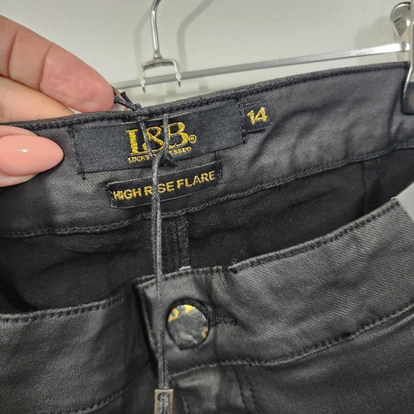 Lucky & Blessed Black Leather High-Rise Extreme Flare Jeans Women's Plus Size 20 - Picture 16 of 16